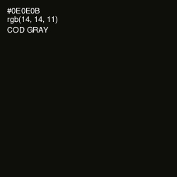 #0E0E0B - Cod Gray Color Image